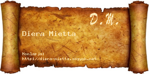 Diera Mietta névjegykártya